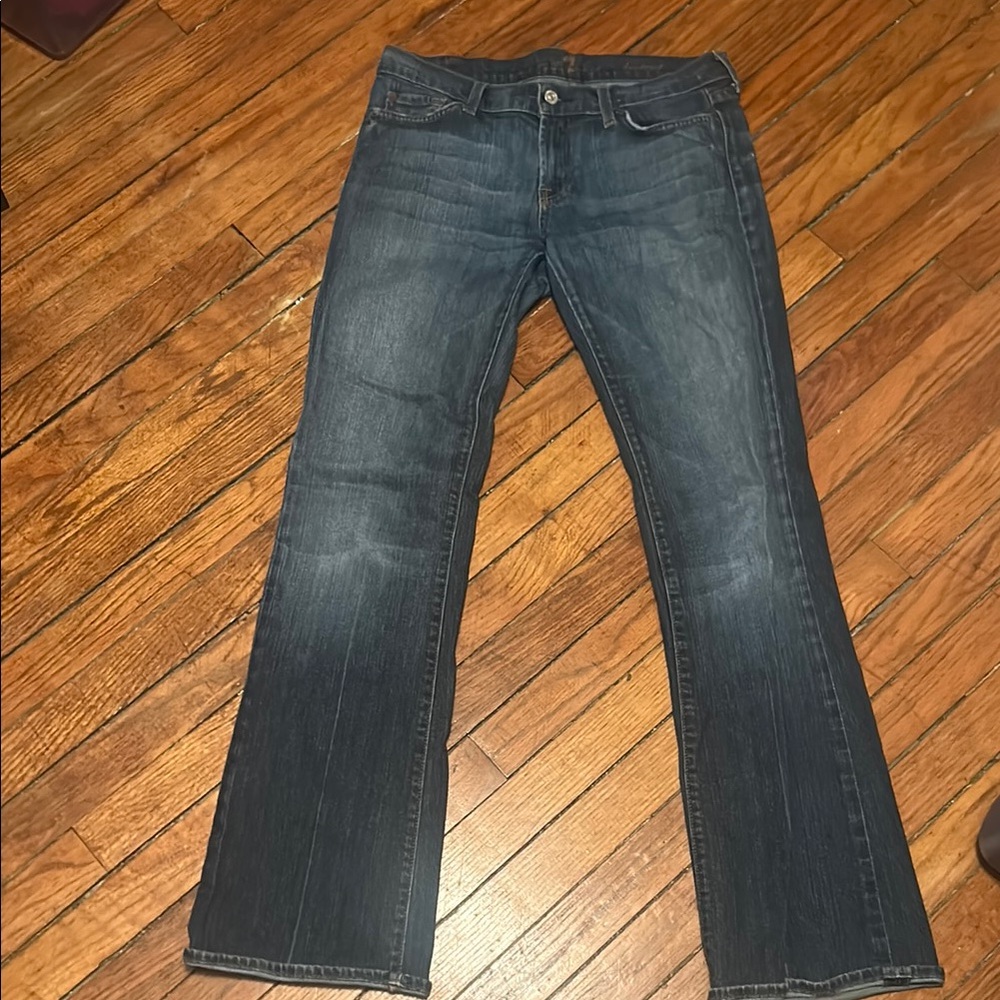 7 For All Mankind Blue Boot Cut Jeans